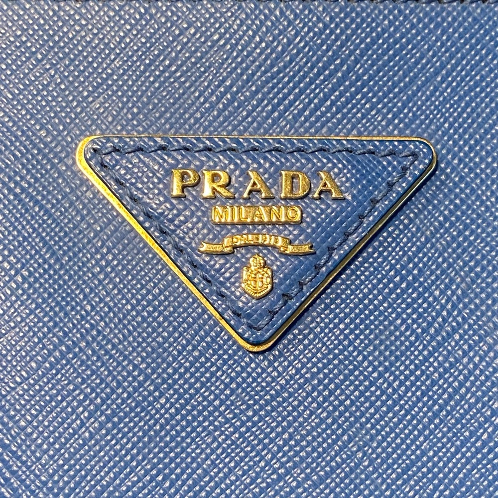 PRADA Galleria Small Saffiano Leather Tote In Blue - Picture 11 of 17